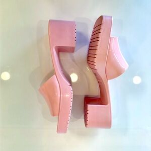 Steve Madden Harlan Block Heel Mules Sandals Light Pink Size 8